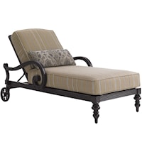 Outdoor Chaise Lounge with Turned Feet