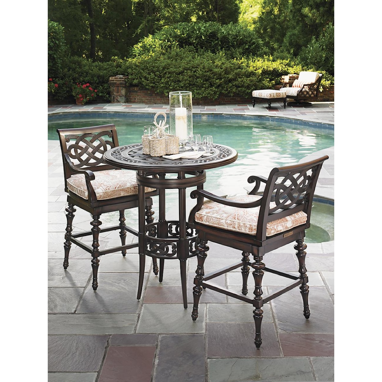 Tommy Bahama Outdoor Living Black Sands Outdoor High/ Low Bistro Bar Table