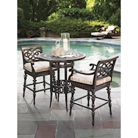 Outdoor Bistro Dining Set with 2 Swivel Bar Stools
