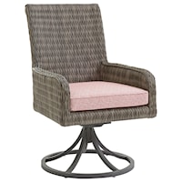 Outdoor Swivel Rocker Dining Chair with Removable Weatherproof Cushion