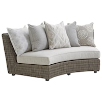 Outdoor Armless Sofa with Weatherproof Cushions and Scatterback Pillows