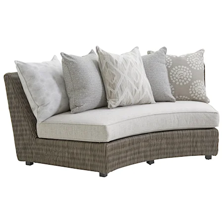 Outdoor Armless Sofa w/ Scatterback Cushions