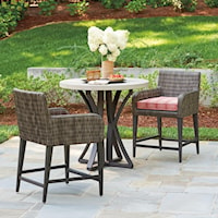3 pc Outdoor Pub Dining Set w/ Counter Height Chairs
