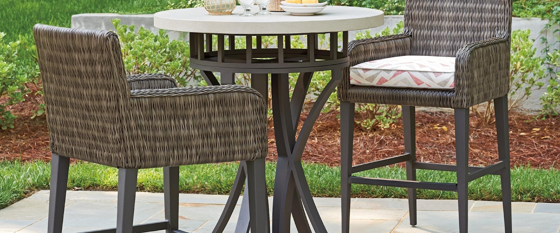 3 Pc Outdoor Pub Dining Set w/ Bar Stools