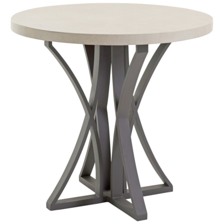 Outdoor Adj Bistro Table w/ Weatherstone Top