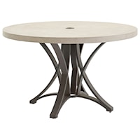 Outdoor Round Dining Table with Weatherstone Top