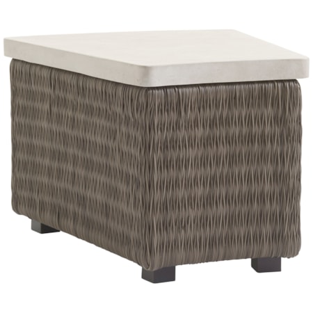 Outdoor Wedge Table with Weatherstone Top