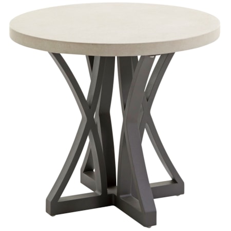 Outdoor Side Table with Weatherstone Top