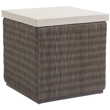 Outdoor Sq End Table with Weatherstone Top