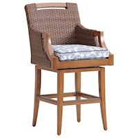 Transitional Outdoor Swivel Bar Stool