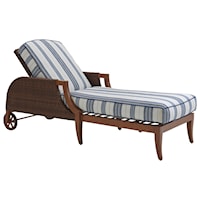 Transitional Outdoor Cushioned Chaise Lounge