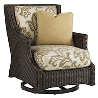 Outdoor Woven Wicker Swivel Lounge Chair