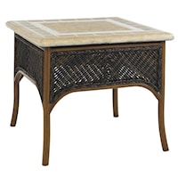 Outdoor Accent Table with Weatherstone Table Top