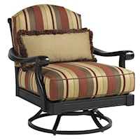 Swivel Lounge Chair with Scroll Arms