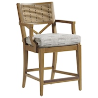 Boho Outdoor Counter Stool with Cushion