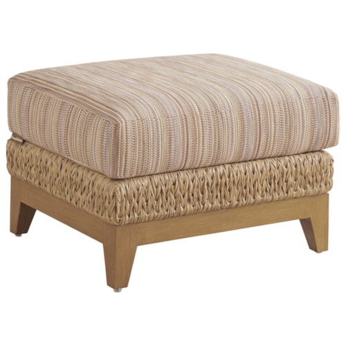 Boho Tropical Outdoor Ottoman