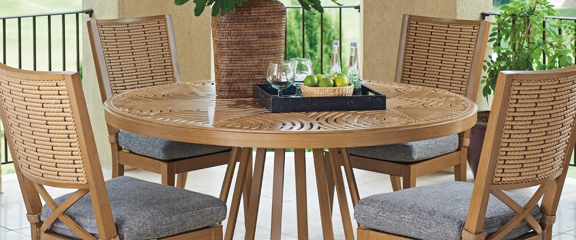 5-Piece Outdoor Dining Set with Round Table