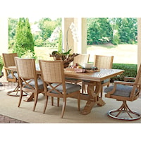 7-Piece Outdoor Dining Set with Rectangular Table and Swivel Chairs