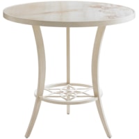 Outdoor Adjustable High / Low Bistro Table with Marbled Porcelain Top