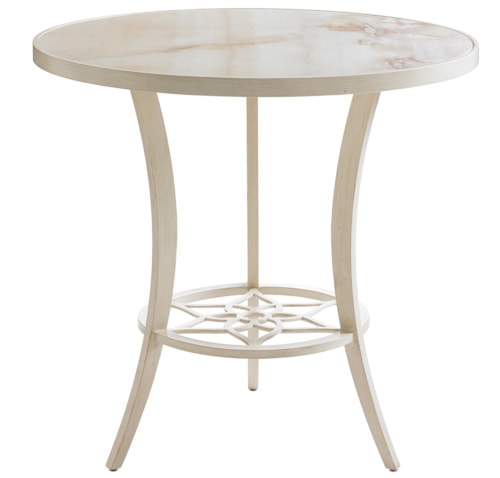 Outdoor Adjustable High / Low Bistro Table with Marbled Porcelain Top