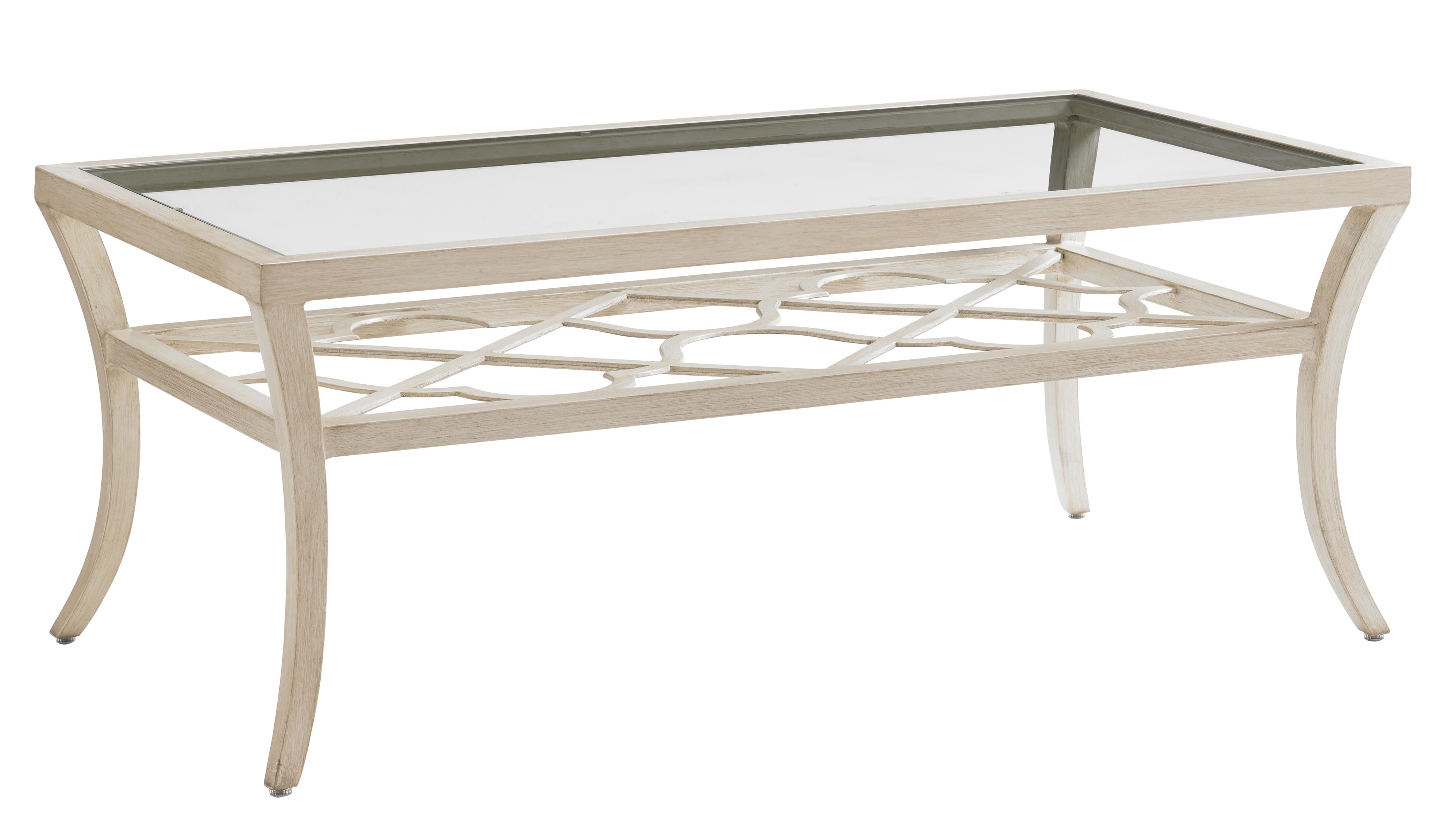 Rectangular Cocktail Table with Inset Glass