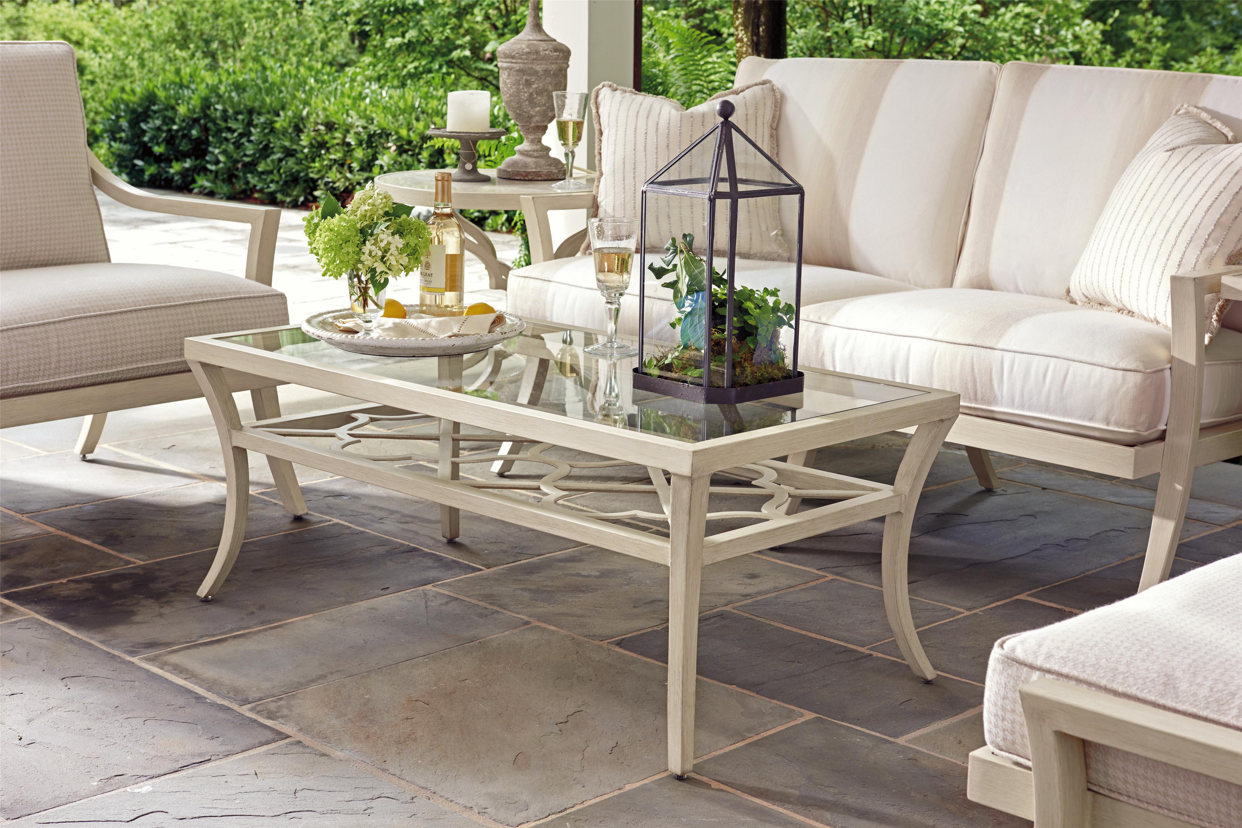 Rectangular Cocktail Table with Inset Glass