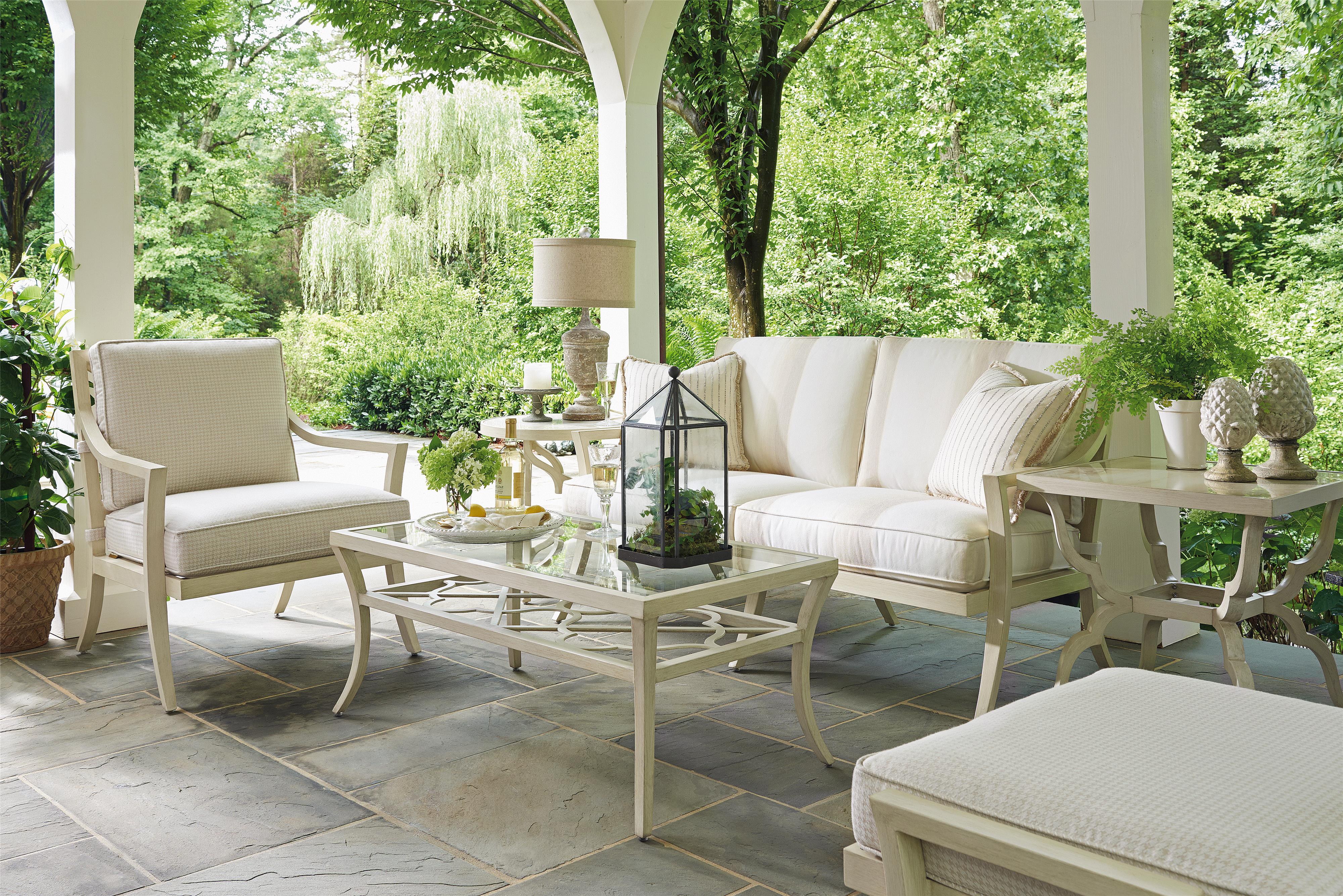 Rectangular Cocktail Table with Inset Glass