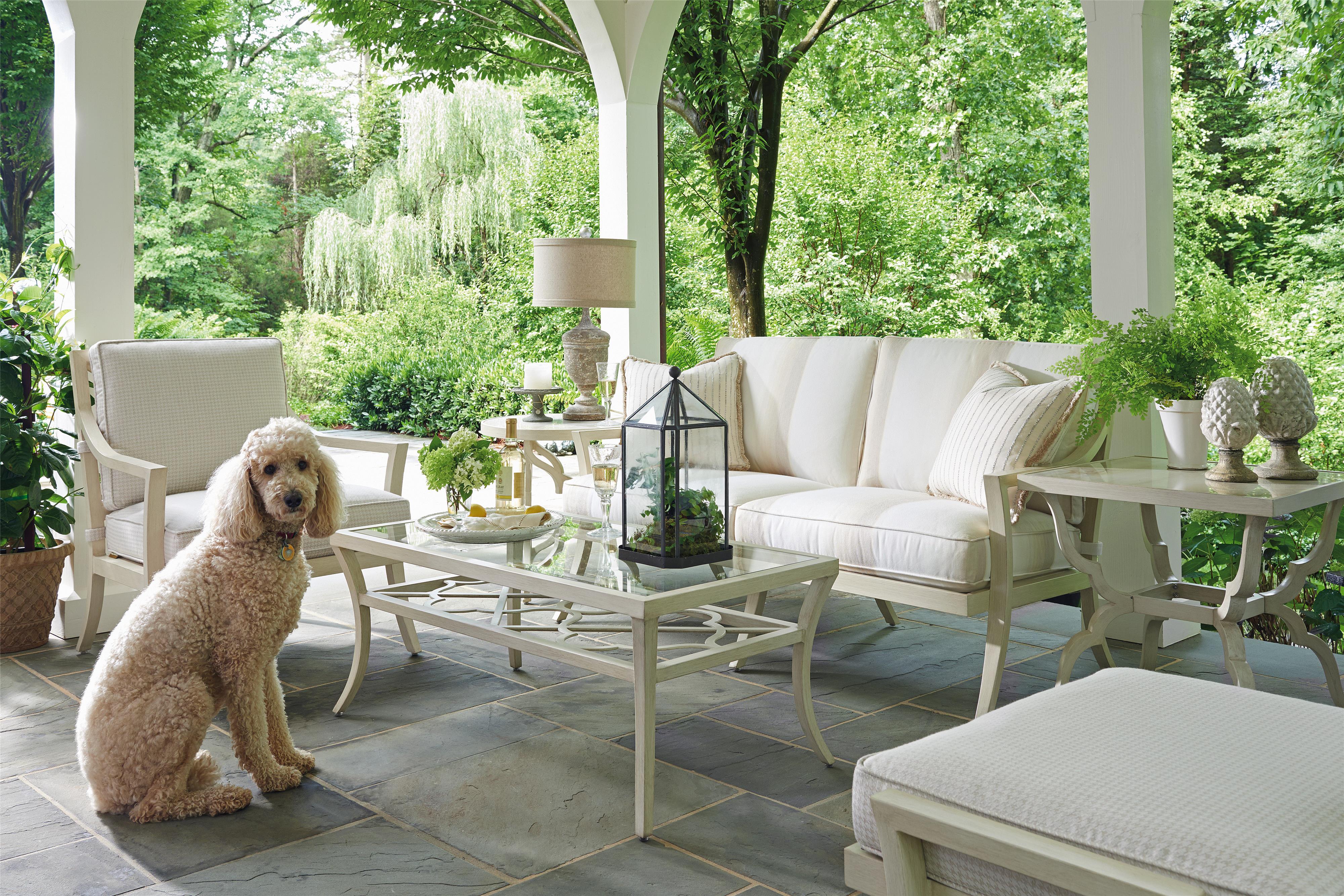 Rectangular Cocktail Table with Inset Glass