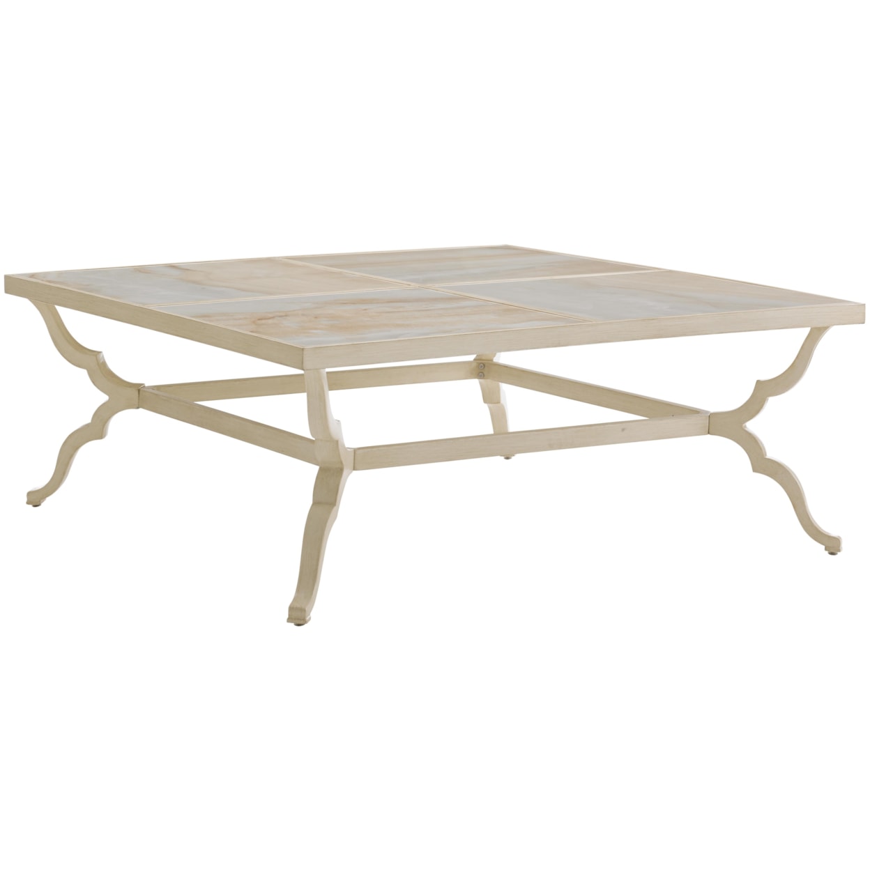 Tommy Bahama Outdoor Living Misty Garden Square Cocktail Table w/ Porcelain Top