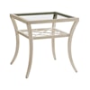Tommy Bahama Outdoor Living Misty Garden Square End Table with Inset Glass Top