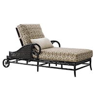 Outdoor Chaise Lounge with Weatherproof Accent Pillow