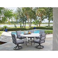 6 Piece Outdoor Round Table and Swivel Chair Set