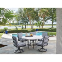 6 Piece Outdoor Round Table and Swivel Chair Set