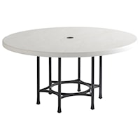 Outdoor Round Dining Table with Limestone-Like Top