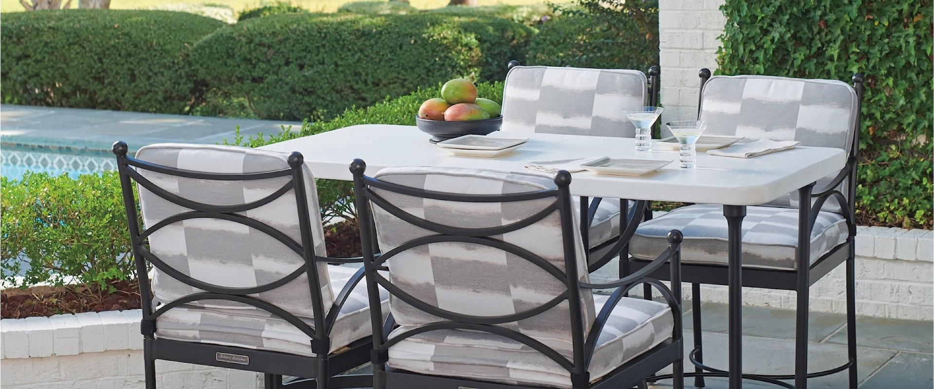 5 Piece Outdoor Hi/Lo Bistro Table and Counter Stool Set