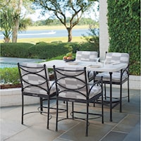 5 Piece Outdoor Hi/Lo Bistro Table and Counter Stool Set