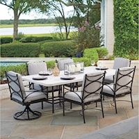7 Piece Outdoor Rectangular Dining Table and Chair Set