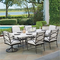 7 Piece Outdoor Rectangular Dining Table and Chair Set