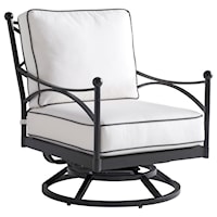 Aluminum Swivel Lounge Chair with Decorative Ball Finials