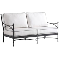 Outdoor Aluminum Loveseat with Decorative Ball Finials