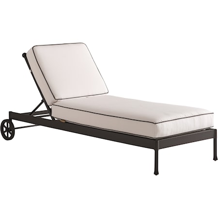 Outdoor Aluminum Chaise Lounge with Wheels