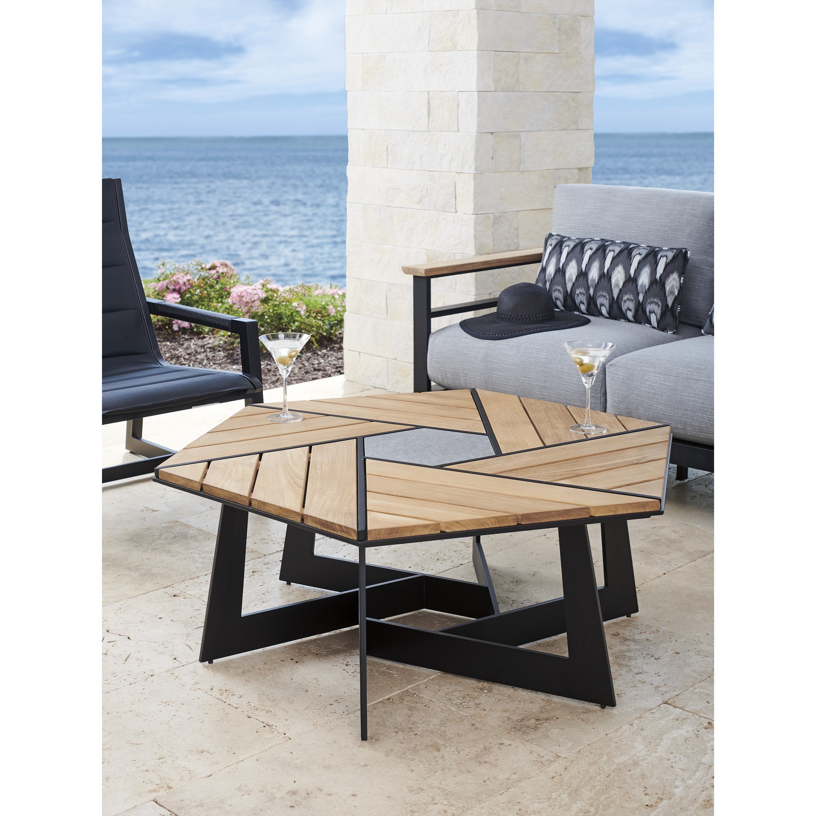 Tommy Bahama Outdoor Living South Beach Hexagonal Cocktail Table