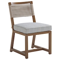 Contemporary Outdoor Dining Side Chair with Lanyard Cording