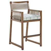 Contemporary Outdoor Bar Stool with Lanyard Cording