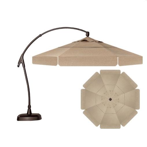 11' offset patio umbrella - threshold GRAND Napoli 11 FT Cantilever with 360 Rotation foot outdoor patio umbrella Pellebant 11 ft. x 11