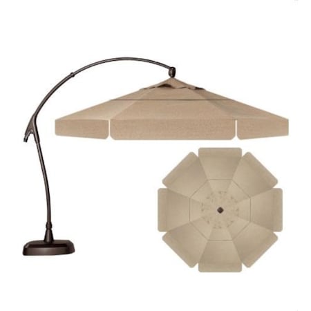 11' offset patio umbrella - threshold GRAND Napoli 11 FT Cantilever with 360 Rotation foot outdoor patio umbrella Pellebant 11 ft. x 11