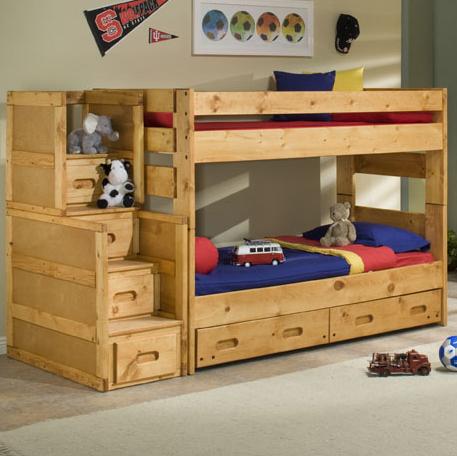 4P7118078 Twin/Twin Wrangler Bunk Bed with Storage Sadler's Home