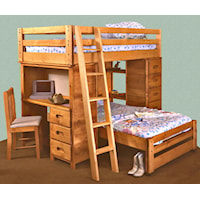 Twin/Twin Bronco Loft Bed with Built-in Desk