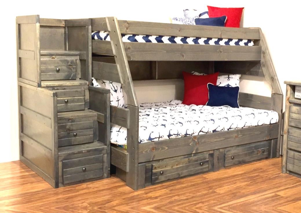 Bunk Beds Full On Bottom Twin On Top Clifton Black Silver Twin Full