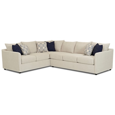 Transitional Sectional Sofa with Tuxedo Arms
